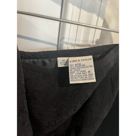 Lord&taylor Women’s Special Occasion Skirt Suit Black Size 16 Floral Stitching - Picture 6 of 16